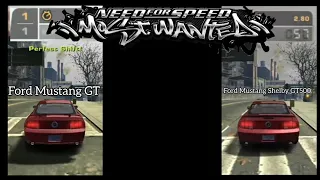 Ford Mustang GT VS Ford Mustang Shelby GT500 (NFS Most Wanted Drag Race)