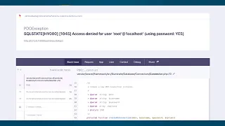 [Solved] SQLSTATE[HY000] [1045] Access denied for user 'root'@'localhost' (using password: YES)