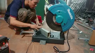 Makita. Và test máy cắt sắt makita LW 1401 tại nhà xưởng sản xuất cơ khí.