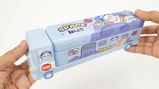 Bus Shaped Pencil Box - Working Wheels