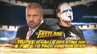 WWE Fast Lane 2015   Triple H Calls Out Sting For A Face To Face Confrontation