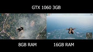 NVIDIA GEFORCE 1060 3GB        8GB RAM VS 16GB RAM