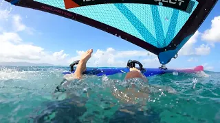 Windsurfing an outside reef in the Caribbean
