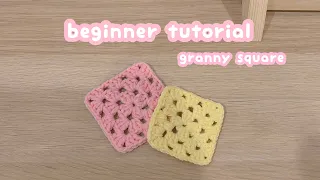 how to crochet a granny square🧸🫧crochet beginner tutorial | crochet easy project