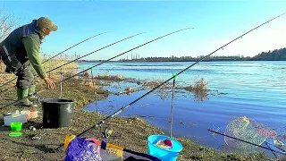 Фидер в Апреле на Реке. Лещи ,Подлещики и другая рыба по ещё холодной воде.