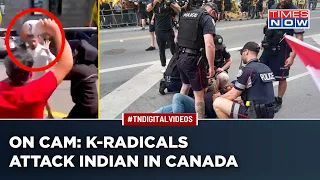 Khalistani Terrorists Attack Indian Patriot For Defending Tricolour; Canadian Police Mute Spectator?