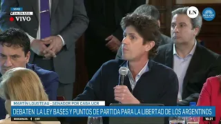 Martín Lousteau cuestionó la Ley Bases en la comisión del Senado