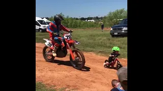 2 Year Old Strider BMX kid vs Dirt Bike! #shorts #bmx #strider #motocross