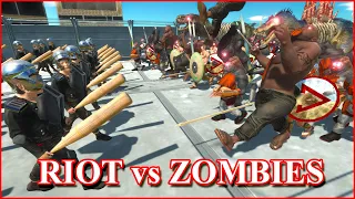 WAVES OF ZOMBIES vs RIOT POLICE | ALL Of Us Are DEAD | ARBS - Animal Revolt Battle Simulator