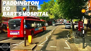 Back Streets LONDON 4K🚍46 Ride in a Sunny day Join me on Board