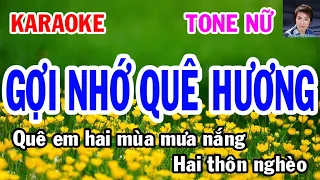 Karaoke - Gợi Nhớ Quê Hương - Tone Nữ - Nhạc Sống - gia huy beat