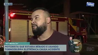 Motorista que estaria bêbado e usando tornozeleira eletrônica causa acidente