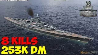 World of WarShips | Tirpitz B | 8 KILLS | 253K Damage - Replay Gameplay 4K 60 fps