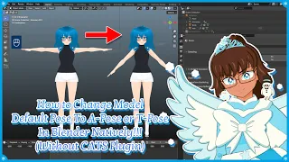 How to Change Model Default Pose To A-Pose or T-Pose In Blender Natively!!! (Without CATS Plugin)