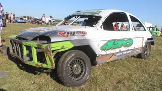 1300 Saloon Stockcars Whites & Yellows Race Skegness Raceway 13/08/22.