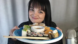 A volte ritornano! 👀 ASMR Eating Sushi || Gyoza || Involtini [eating sounds, whispering]