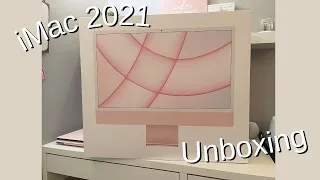 iMac M1 24" Unboxing (2021) || Pink/Red