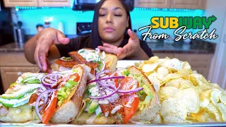 HOW TO MAKE A SANDWICH AND CHIPS FROM SCRATCH | RECIPE + MUKBANG