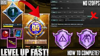 HOW TO LEVEL UP COLLECTION FAST FREE/PAID TRICK || BGMI 3.2 MECHA FUSION ACHIEVEMENTS || 120FPS MISS