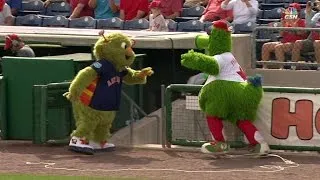 HOU@PHI: Phanatic hates when Orbit touches his ride