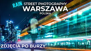 WARSZAWA - NIGHT RAIN STREET PHOTOGRAPHY - CITY CENTER - POV [POLAND 4K]