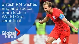 World Cup 2018: Theresa May sends support to England ahead of Croatia semi-final