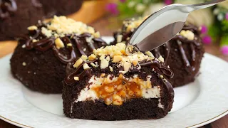 Delicious chocolate dessert Snickers! Simple and very tasty!