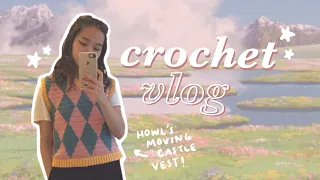 making a Howl's Moving Castle vest 👒 crochet with me vlog