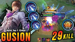 29 Kills!! Best Gusion One Shot Build and Emblem!! - Build Top 1 Global Gusion ~ MLBB