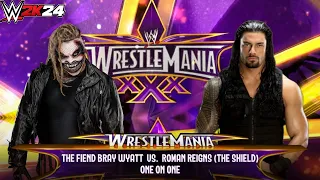 Full Match - The Fiend Bray Wyatt vs Roman Reigns ( Shield): WrestleMania 30|WWE 2K24