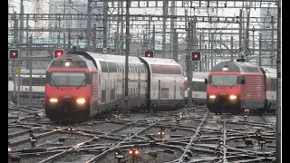 Swiss and International Trains in Zurich Main Station (Hauptbahnhof) - Traffic Highlight 2022