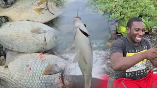 HAND LINE FISHING🐠🐠🎣 AFTER STORM W-THEODORE & TEABAG EPIC (MUST WATCH)