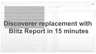 Discoverer replacement with Blitz Report in 15 minutes