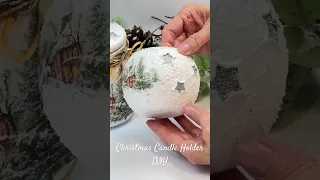 Snow Christmas Light  Candle 🕯️ Decoupage Holder DIY #christmasgifts #diychristmas