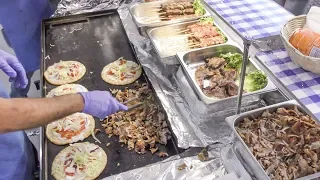 Pita Gyros from Greece with Pork and Lamb Meat. Italy Street Food