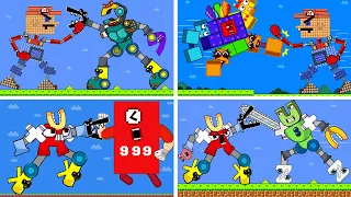 Super Mario Bros: The Giant ROBOT Mario vs The BIGGEST Robot Alphabet Lore | Game Animation