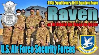 U.S. Air Force Security Forces Cops RAVEN Provide Secure Aircrafts Security at Al Udeid AB in Qatar