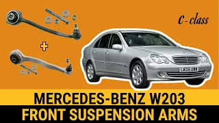 Mercedes W203 C200cdi C220cdi C270 C320 front suspension control arm replacement ball joint change