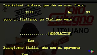 L Italiano  - TOTO CUTUGNO- Guitar Backing Track with chords and lyrics