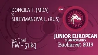 1/4 FW - 51 kg: L. SULEYMANOVA (RUS) df. T. DONCILA (MDA), 11-3