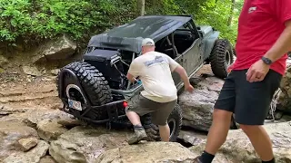 Woman is a V8 Wrangler JK vs a Hard Off Road Obstacle