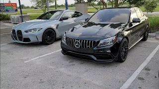 2021 BMW M4 Competition JB4 93 vs 2019 Mercedes C63 S AMG Bolt Ons 93