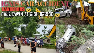 Ignis Car fall dawn😨 at a high bridge dangerous accident 😰