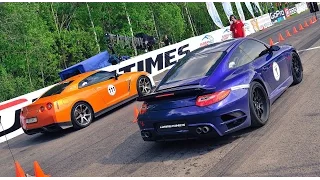 1000+ HP Porsche 911 Turbo vs. 1000+ HP Nissan GT-R R35. Unlim 500+