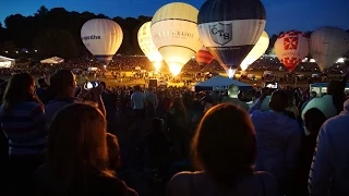 Night Glow and Fireworks 4K Bristol International Balloon Fiesta 2015