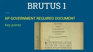 Brutus 1 key notes AP Government and Politics