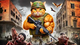 The Cat Defeated The Zombies And Saved The People 🐱🧟‍♂️ #cat #shorts #catlover #cute #ytshorts#aicat