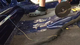 Cutting the tunnel for my AWD RSX