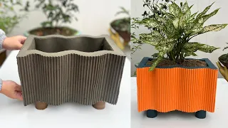 Flower Pot Ideas With Cardboard - Crafts With Cement