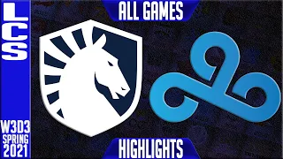 TL vs C9 Highlights ALL GAMES | LCS Spring 2021 Grand Final Lock In W3D3  |Team Liquid vs Cloud9